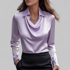 Women's Sparkly Going Out Blouse with Cowl Neck