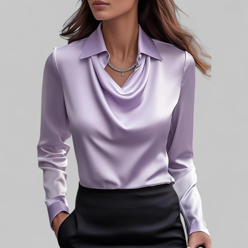 Women's Sparkly Going Out Blouse with Cowl Neck