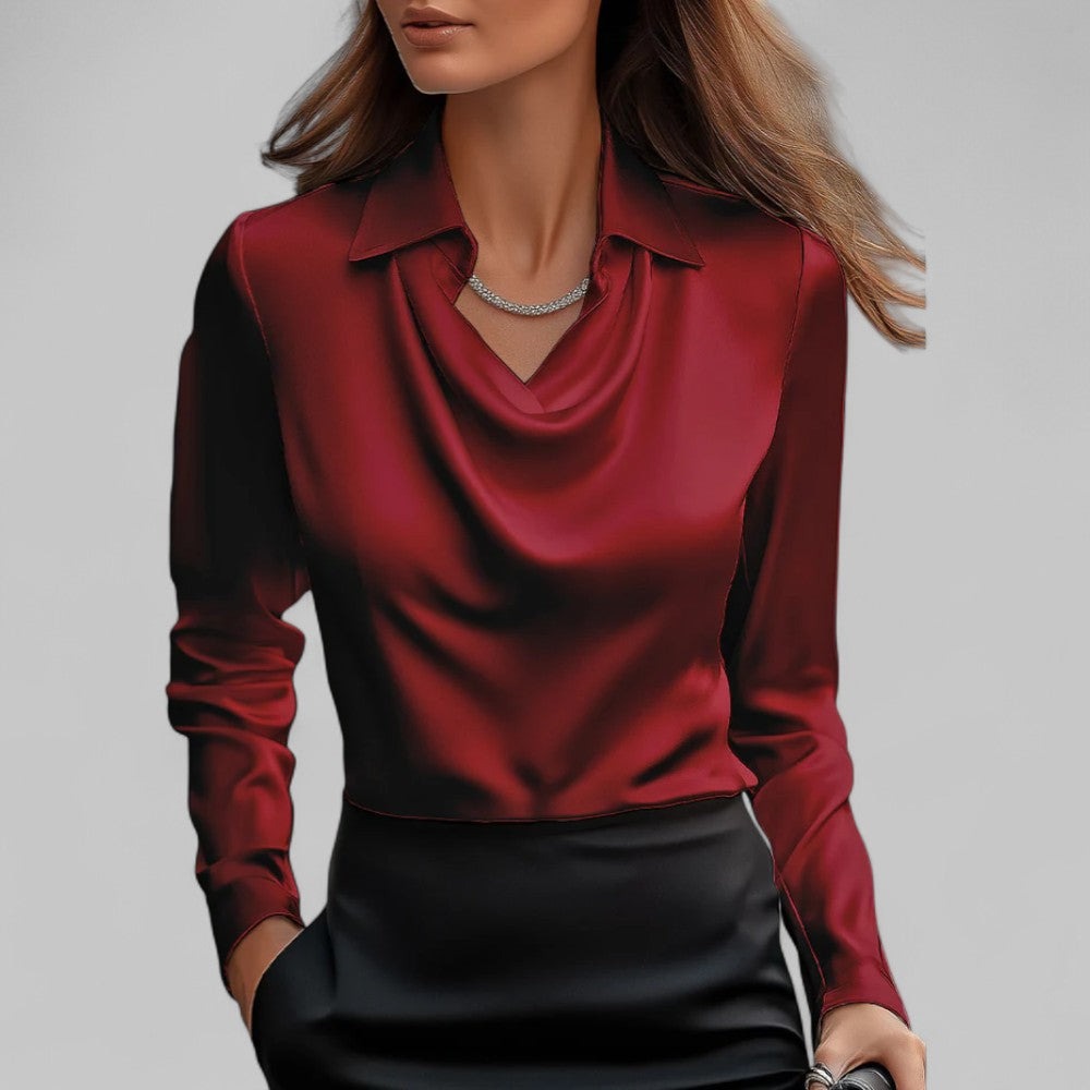 Women's Sparkly Going Out Blouse with Cowl Neck