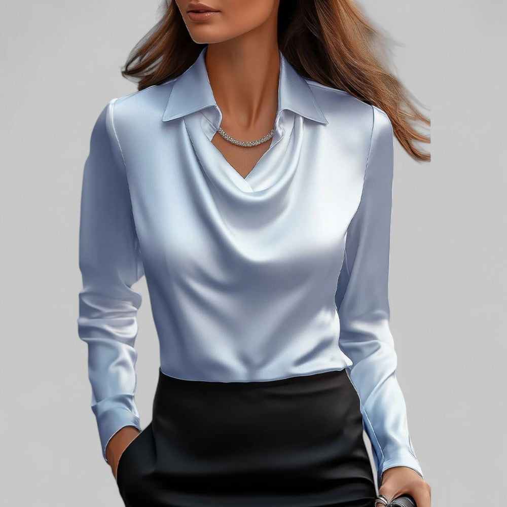Women's Sparkly Going Out Blouse with Cowl Neck