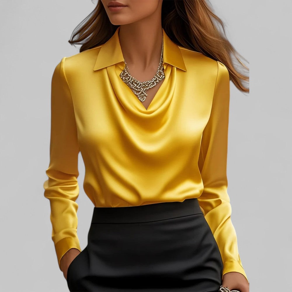Women's Sparkly Going Out Blouse with Cowl Neck