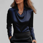Women's Sparkly Going Out Blouse with Cowl Neck
