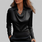Women's Sparkly Going Out Blouse with Cowl Neck