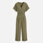 Women's Summer Elegant Jumpsuit with Wrap V-Neck
