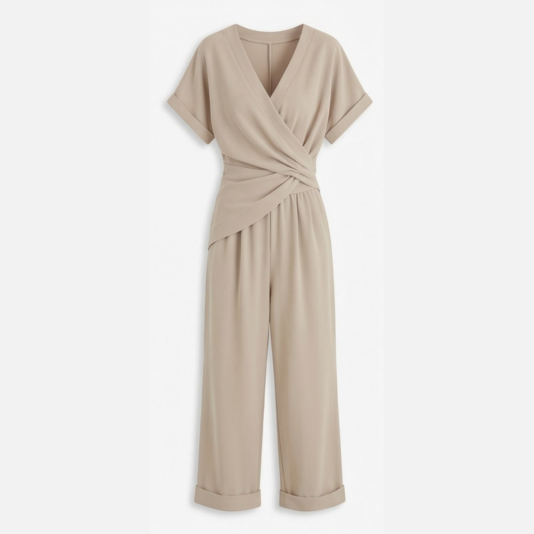 Women's Summer Elegant Jumpsuit with Wrap V-Neck