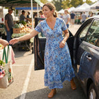 Women's Summer Floral Maxi Dress with Button Front