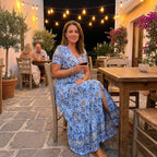 Women's Summer Floral Maxi Dress with Button Front