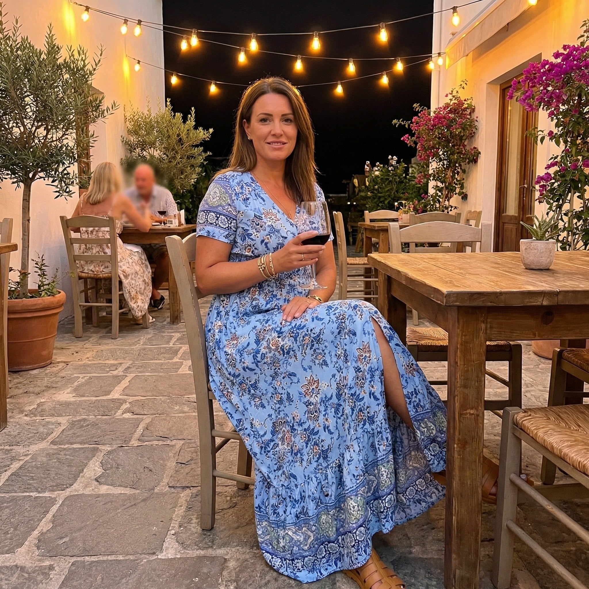 Women's Summer Floral Maxi Dress with Button Front