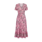 Women's Summer Floral Maxi Dress with Button Front