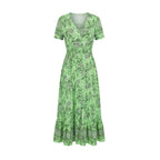 Women's Summer Floral Maxi Dress with Button Front