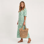 Women's Summer Floral Maxi Dress with Tassel Detail