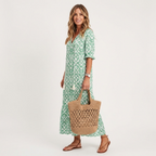 Women's Summer Floral Maxi Dress with Tassel Detail