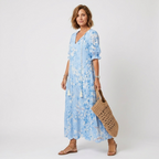 Women's Summer Floral Maxi Dress with Tassel Detail