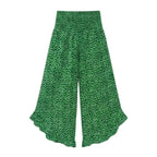 Women's Summer Floral Wide Leg Pants with Smocked Waist