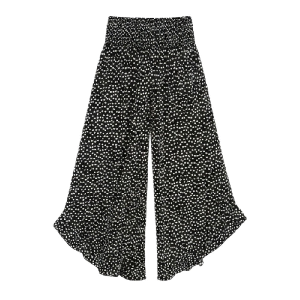 Women's Summer Floral Wide Leg Pants with Smocked Waist