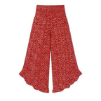 Women's Summer Floral Wide Leg Pants with Smocked Waist