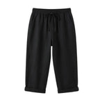 Women's Summer Linen Capri Pants with Drawstring Waist and Pockets
