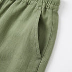 Women's Summer Linen Capri Pants with Drawstring Waist and Pockets