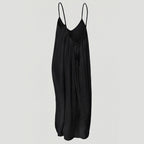 Women's Summer Linen Maxi Dress with Open Back