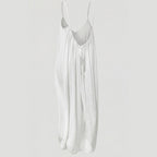 Women's Summer Linen Maxi Dress with Open Back