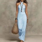 Women's Summer Maxi Dress with Halter Neck