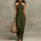 Women's Summer Maxi Dress with Halter Neck