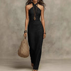 Women's Summer Maxi Dress with Halter Neck