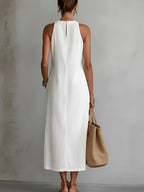 Women's Summer Maxi Dress with Halter Neck and Pockets