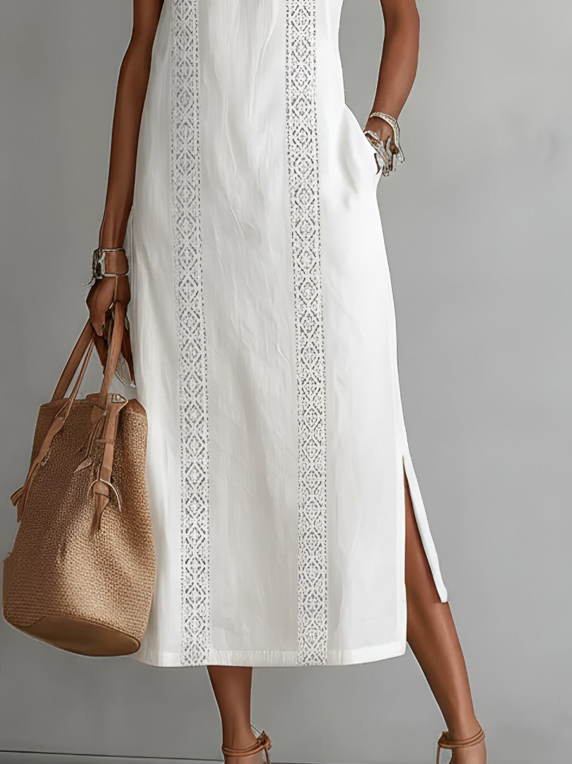 Women's Summer Maxi Dress with Halter Neck and Pockets