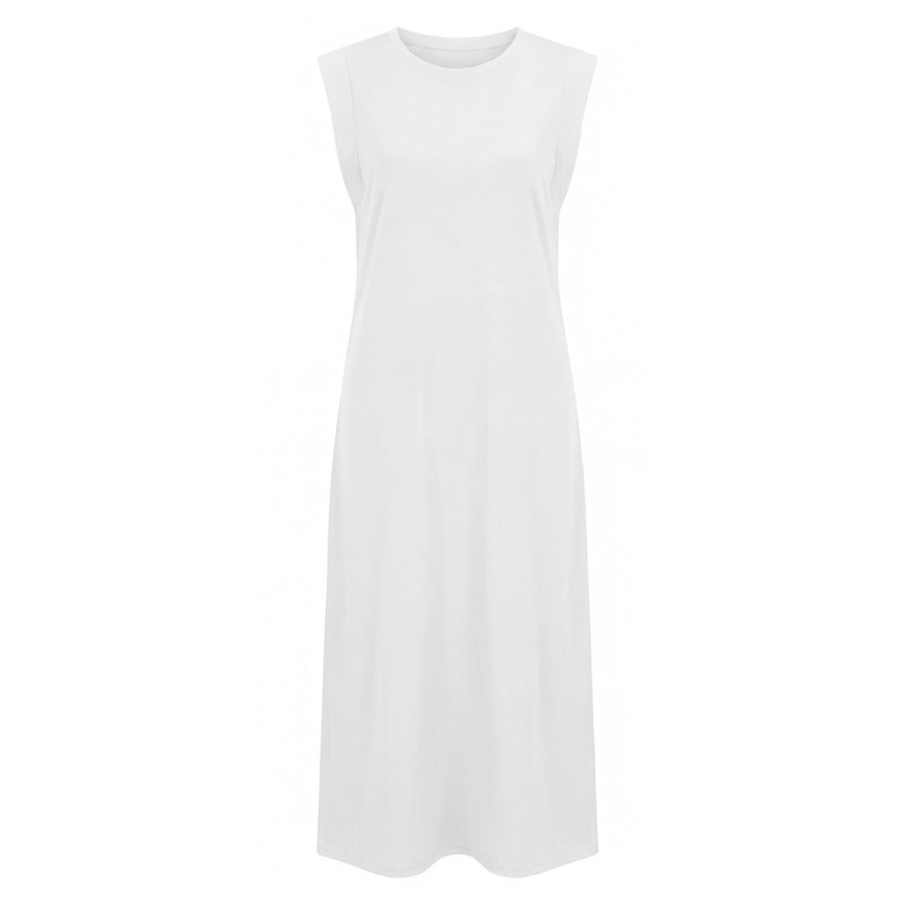 Women's Summer Maxi Dress with Side Slit and Pockets