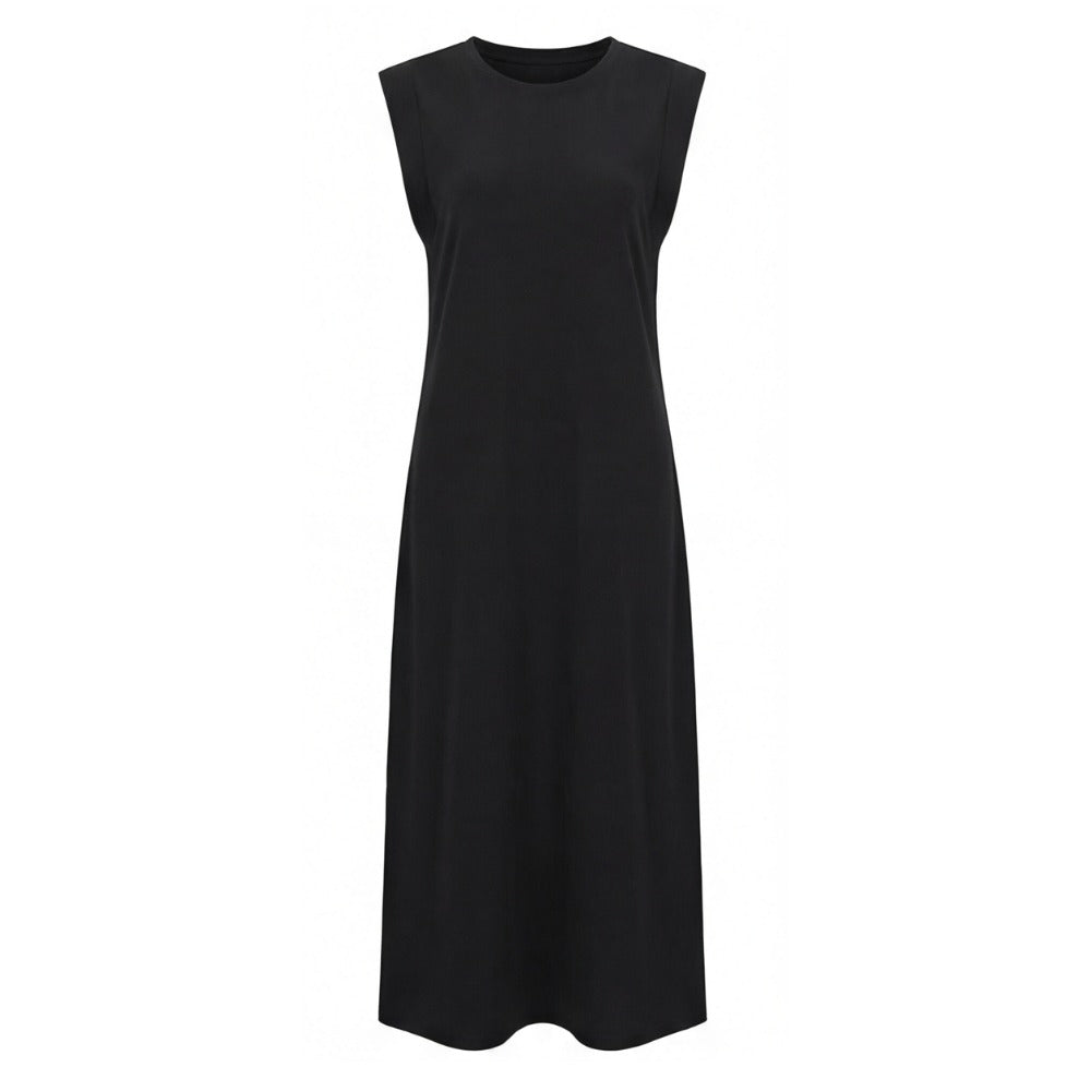 Women's Summer Maxi Dress with Side Slit and Pockets