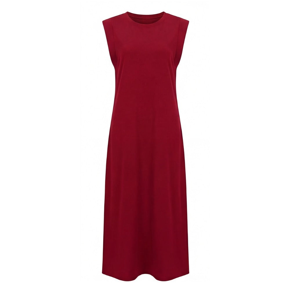 Women's Summer Maxi Dress with Side Slit and Pockets