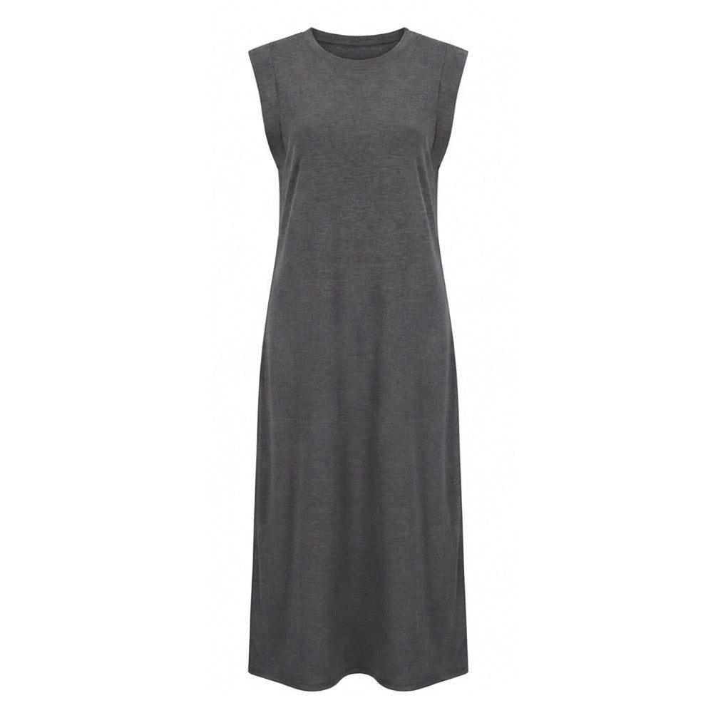 Women's Summer Maxi Dress with Side Slit and Pockets
