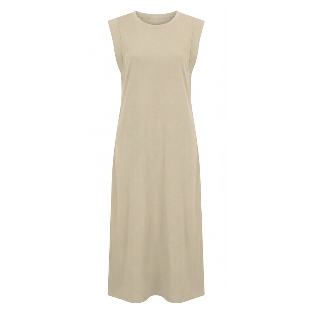 Women's Summer Maxi Dress with Side Slit and Pockets