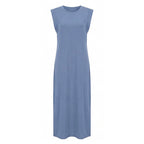 Women's Summer Maxi Dress with Side Slit and Pockets