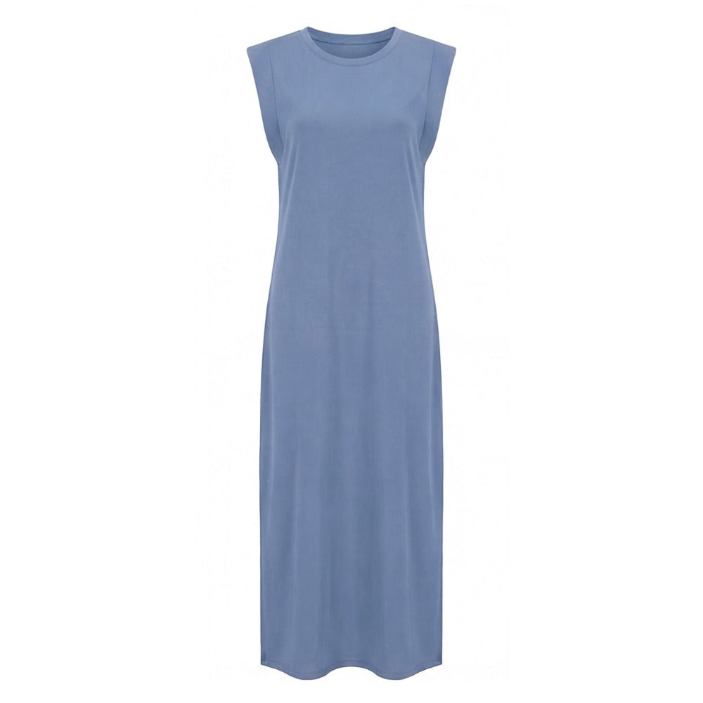 Women's Summer Maxi Dress with Side Slit and Pockets
