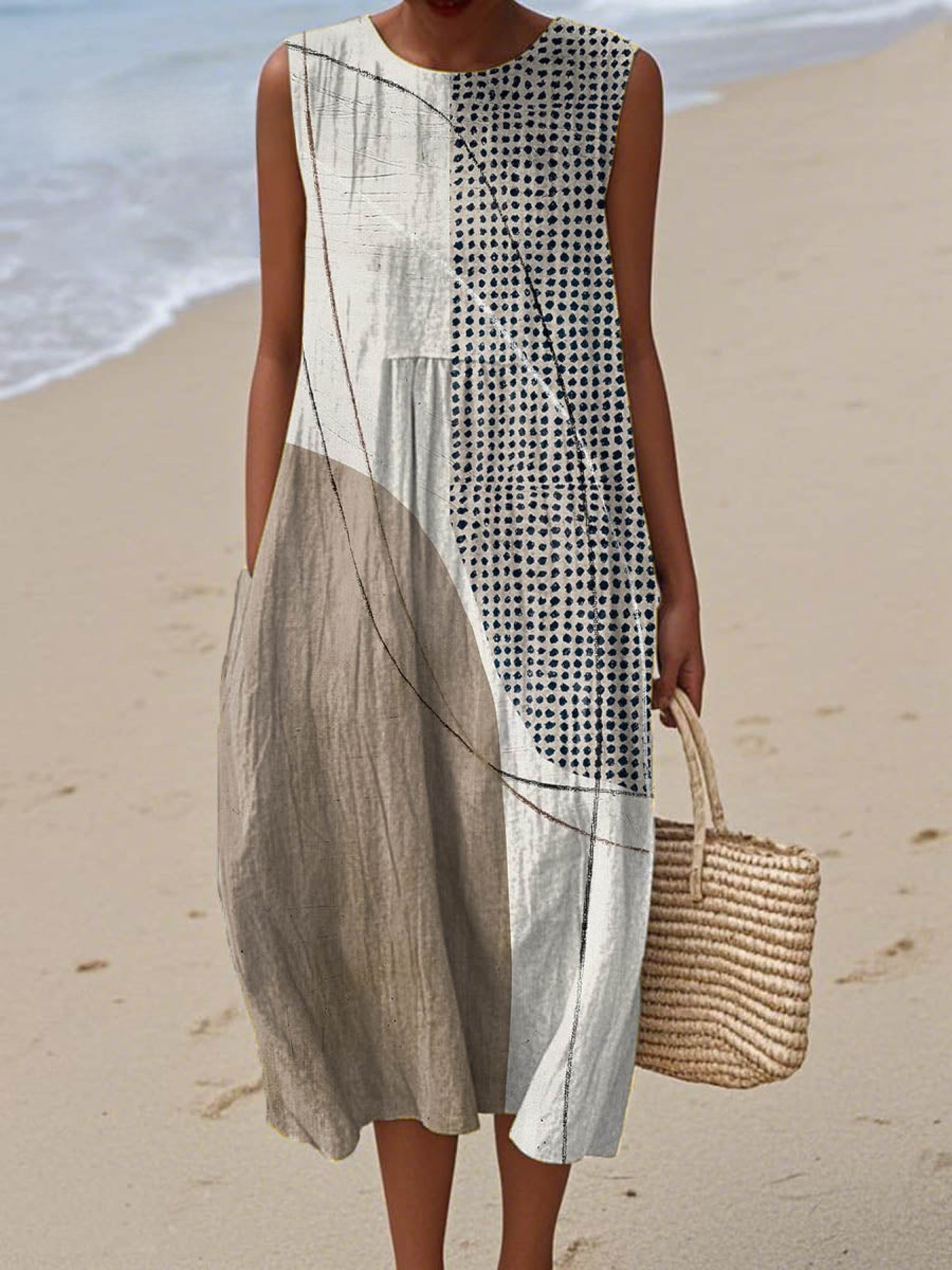 Women's Summer Midi Dress with Pockets