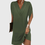 Women's Summer Party Mini Dress with V-Neck