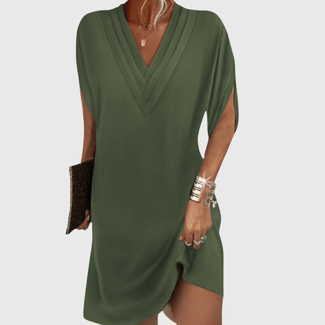 Women's Summer Party Mini Dress with V-Neck