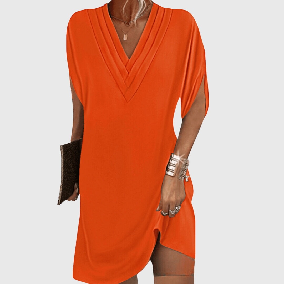 Women's Summer Party Mini Dress with V-Neck