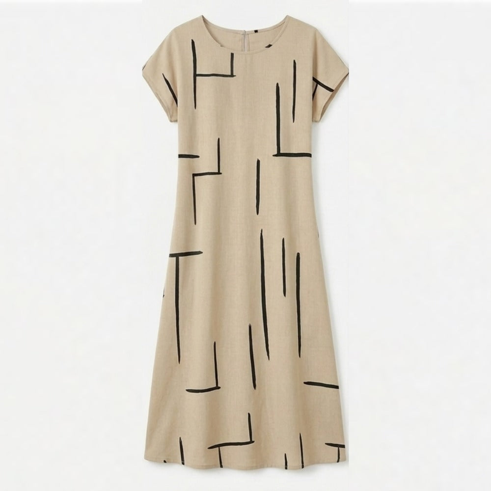 Women's Summer Relaxed Dress with Short Sleeve