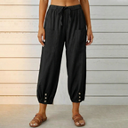 Women's Summer Relaxed Pants with Pockets and Drawstring Waist