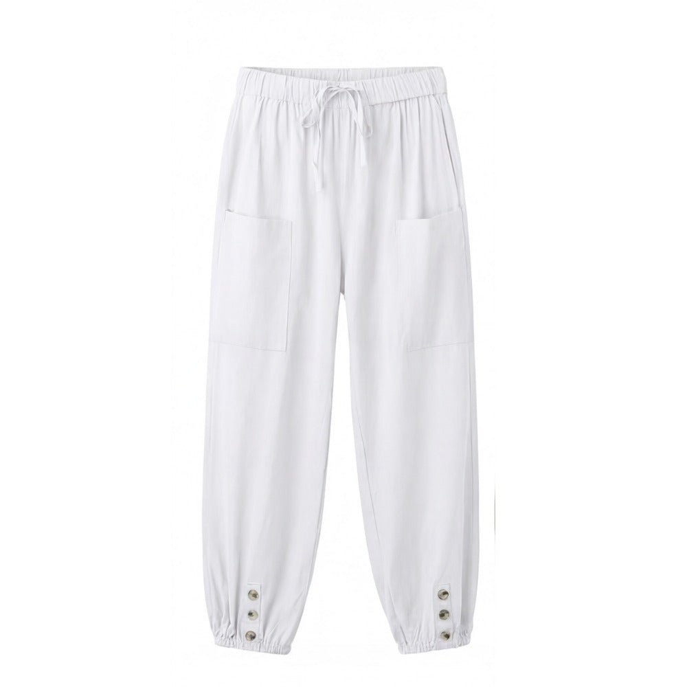 Women's Summer Relaxed Pants with Pockets and Drawstring Waist