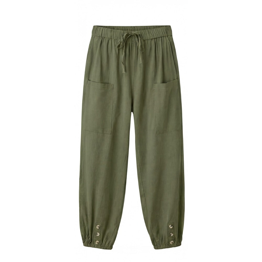 Women's Summer Relaxed Pants with Pockets and Drawstring Waist