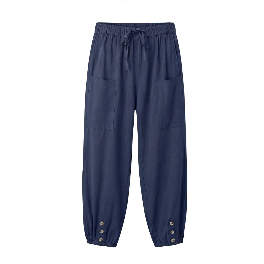 Women's Summer Relaxed Pants with Pockets and Drawstring Waist