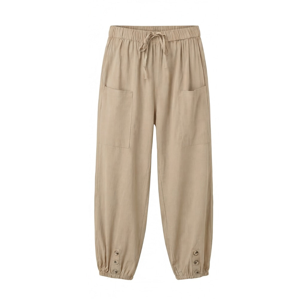 Women's Summer Relaxed Pants with Pockets and Drawstring Waist