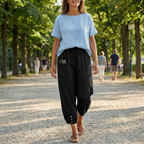 Women's Summer Relaxed Pants with Pockets and Drawstring Waist