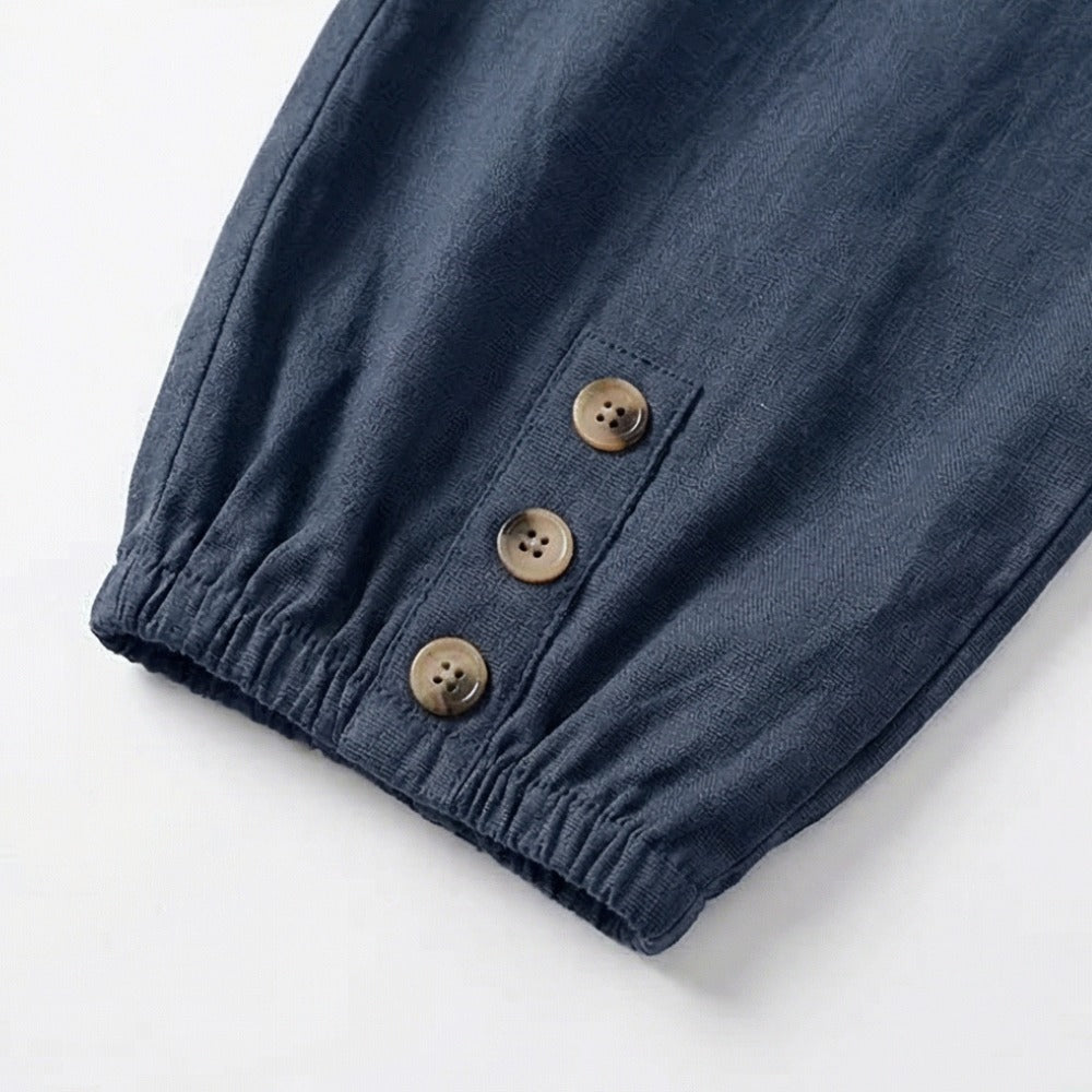 Women's Summer Relaxed Pants with Pockets and Drawstring Waist