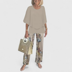 Women's Summer Two-Piece Set with Layered Top