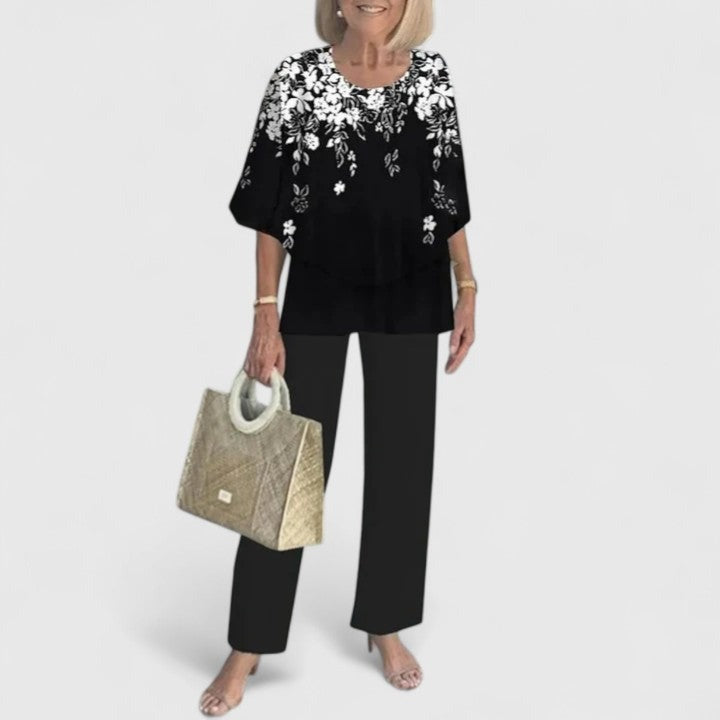Women's Summer Two-Piece Set with Layered Top
